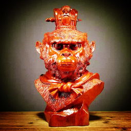 湯河店 花梨木雕齊天大圣美猴王擺件戰(zhàn)斗勝佛家居客廳裝飾擺設(shè)紅木工藝品a