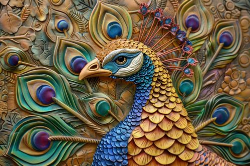 工藝品清新立體浮雕孔雀——海報設(shè)計欣賞